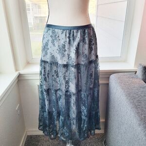 Y2k Rebecca Taylor Green Lace Skirt | 4